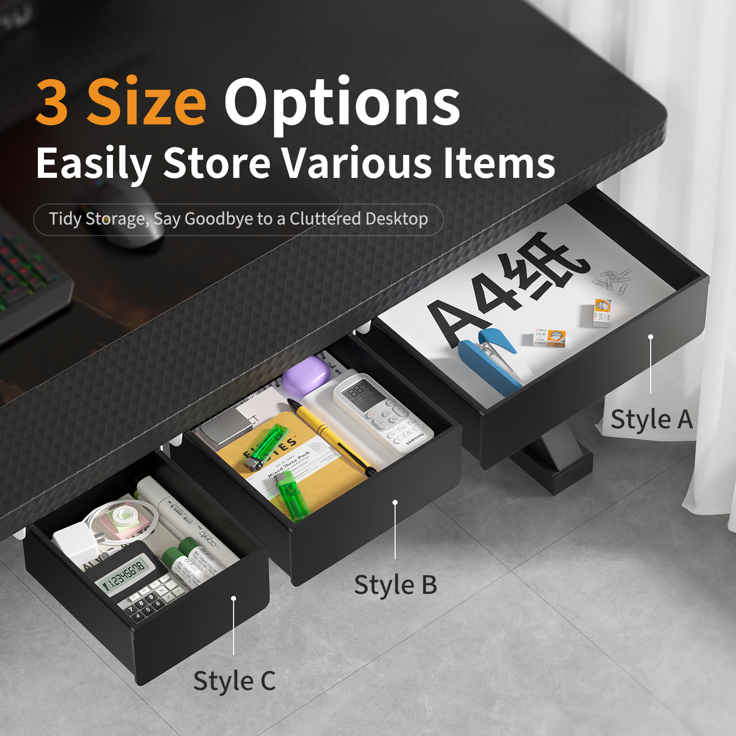No Drill Multi Size Translucen - Tech Accessories Storage ulasan dan harga