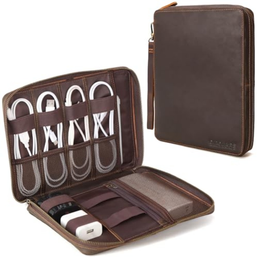 Polare Full Grain Leather Trav - Tech Accessories Storage ulasan dan harga
