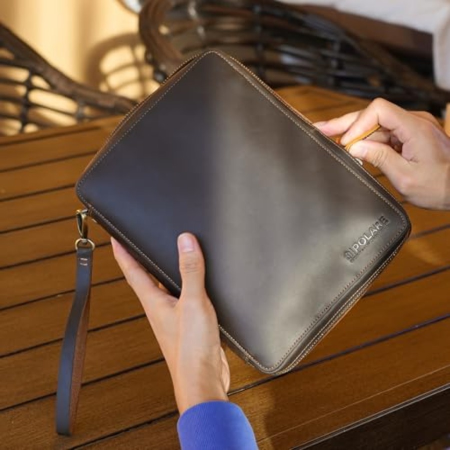 Polare Full Grain Leather Trav - Tech Accessories Storage ulasan dan harga