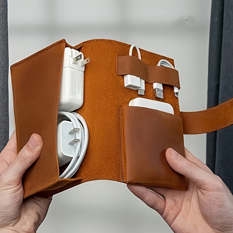 1pc PU Leather Multi-Compartme - Tech Accessories Storage ulasan dan harga