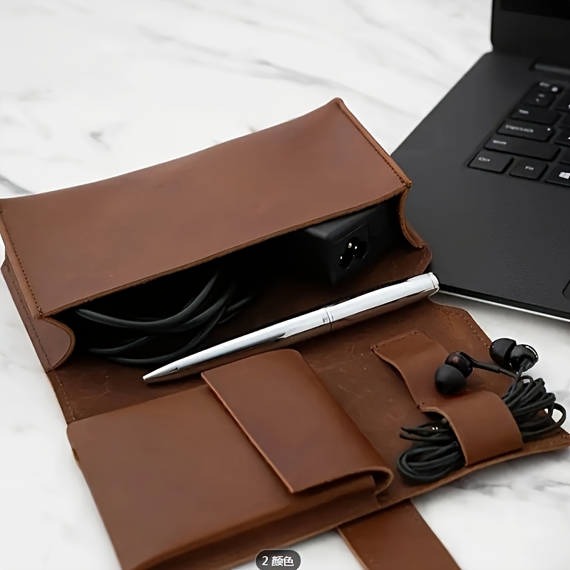 1pc PU Leather Multi-Compartme - Tech Accessories Storage ulasan dan harga