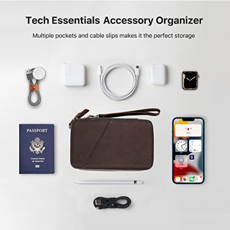 Full Grain Leather Electronic  - Tech Accessories Storage ulasan dan harga