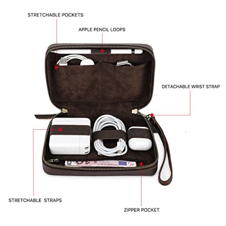 Full Grain Leather Electronic  - Tech Accessories Storage ulasan dan harga