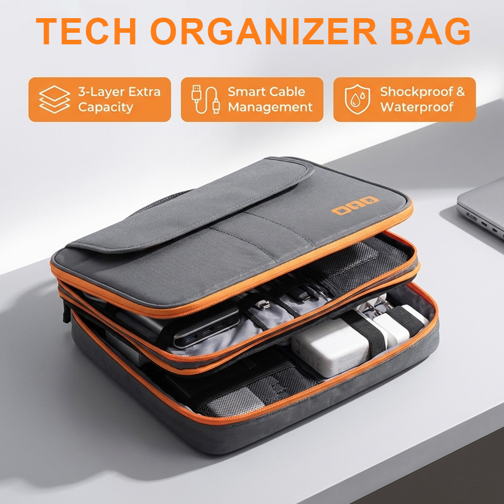 Large Capacity Tech Organizer  - Tech Accessories Storage ulasan dan harga