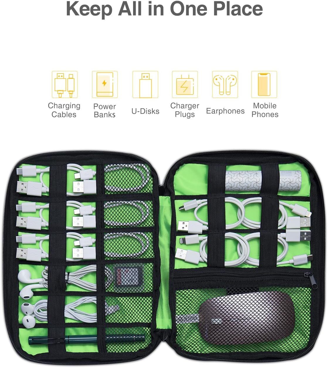 Travel Cable Organizer Bag, Fl - Tech Accessories Storage ulasan dan harga