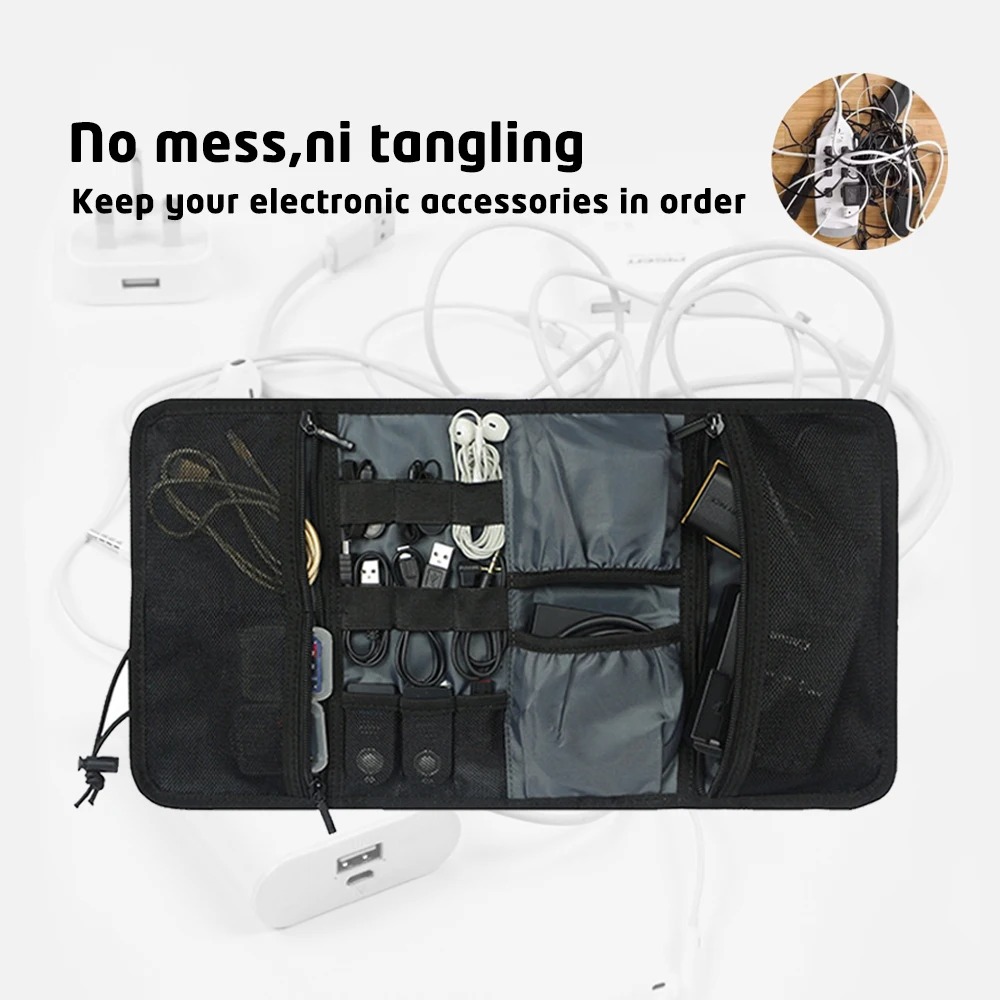 Electronic Organizer Cord Pouc - Tech Accessories Travel Bag ulasan dan harga