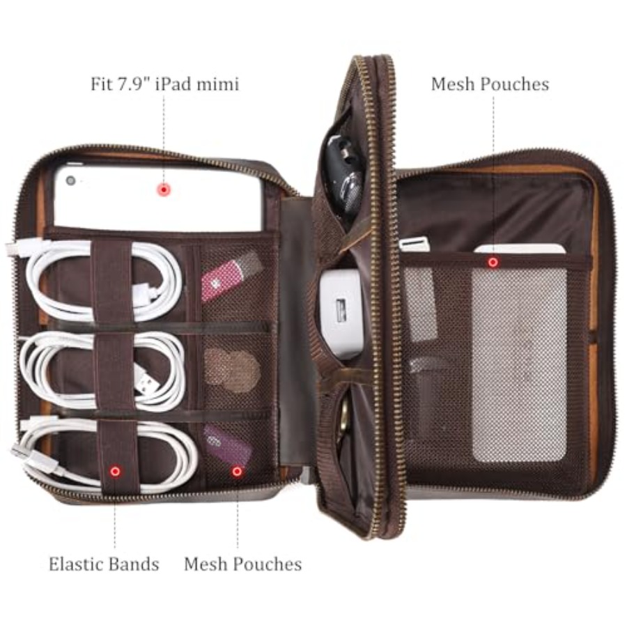 Polare Full Grain Leather Trav - Tech Accessories Travel Bag ulasan dan harga
